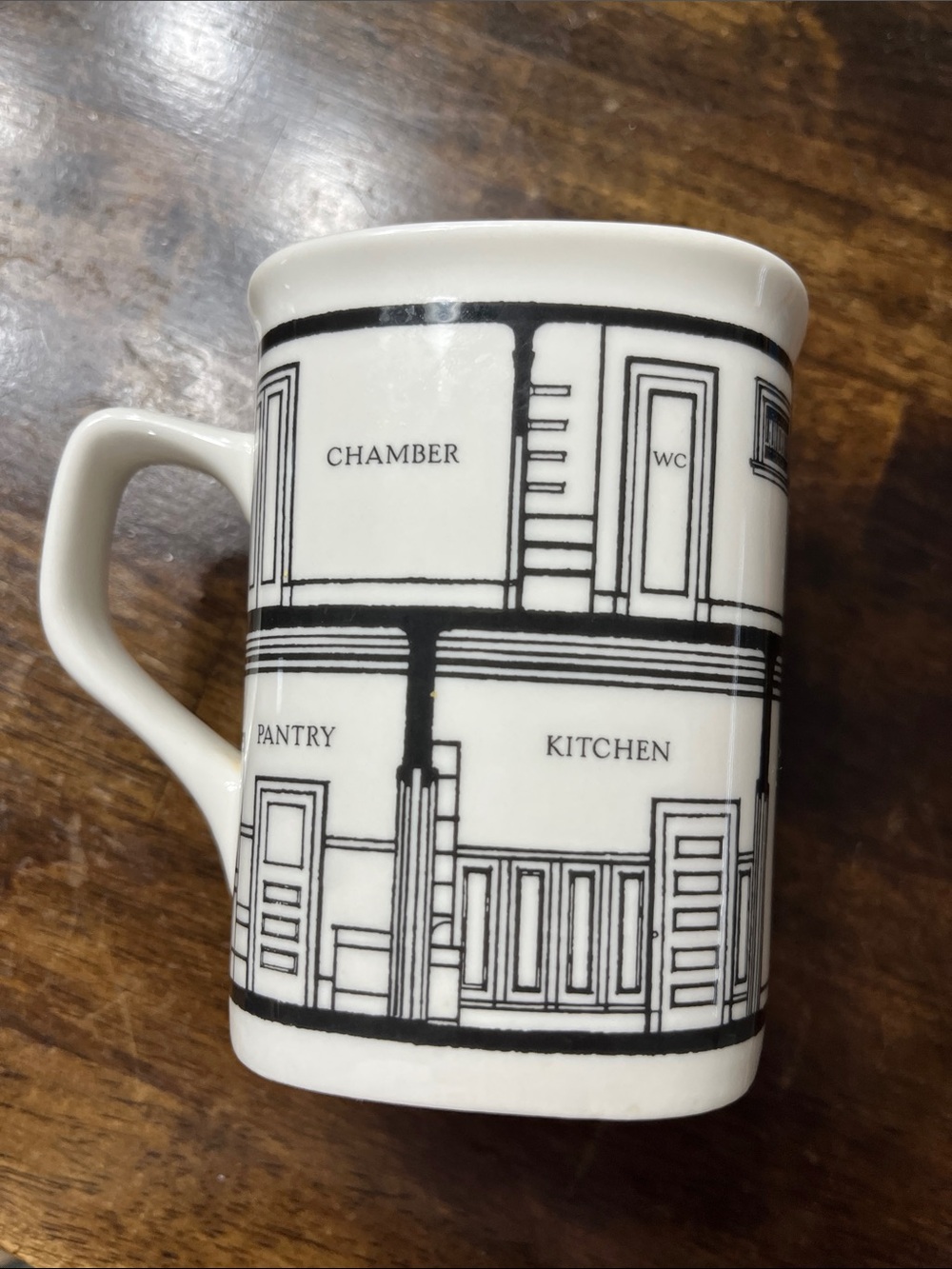 Fish Eddy architecture plan  White and Black Plan Diagram Ceramic Mug like new
